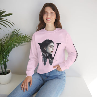 Letter W, Stylish Artistic Sweatshirt, Trendy Crewneck, Graphic Sweater, Cozy Unisex Top, Unique Gift for Art Lovers, Everyday Comfort