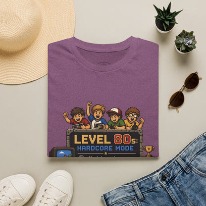 80s Level Up T-Shirt — 'Level 80s: Hardcore Mode' Retro Gaming Tee