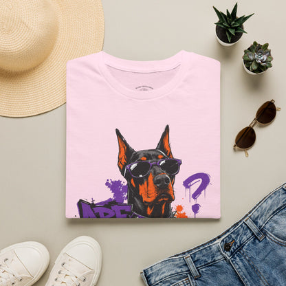 Doberman Graffiti T-Shirt — "You Sure?" Street Art Dog Tee