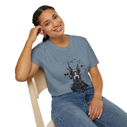Doberman Ink Splatter T-Shirt