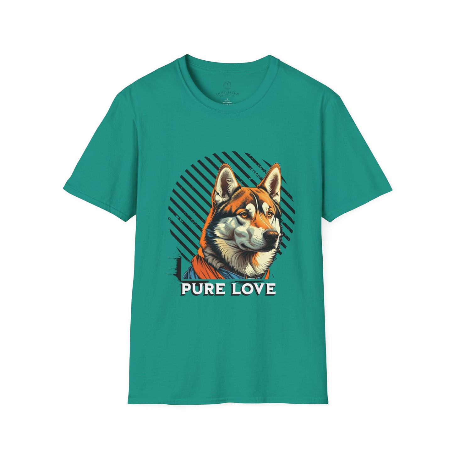 Pure Love Unisex Softstyle T-Shirt - Orange Dog Design