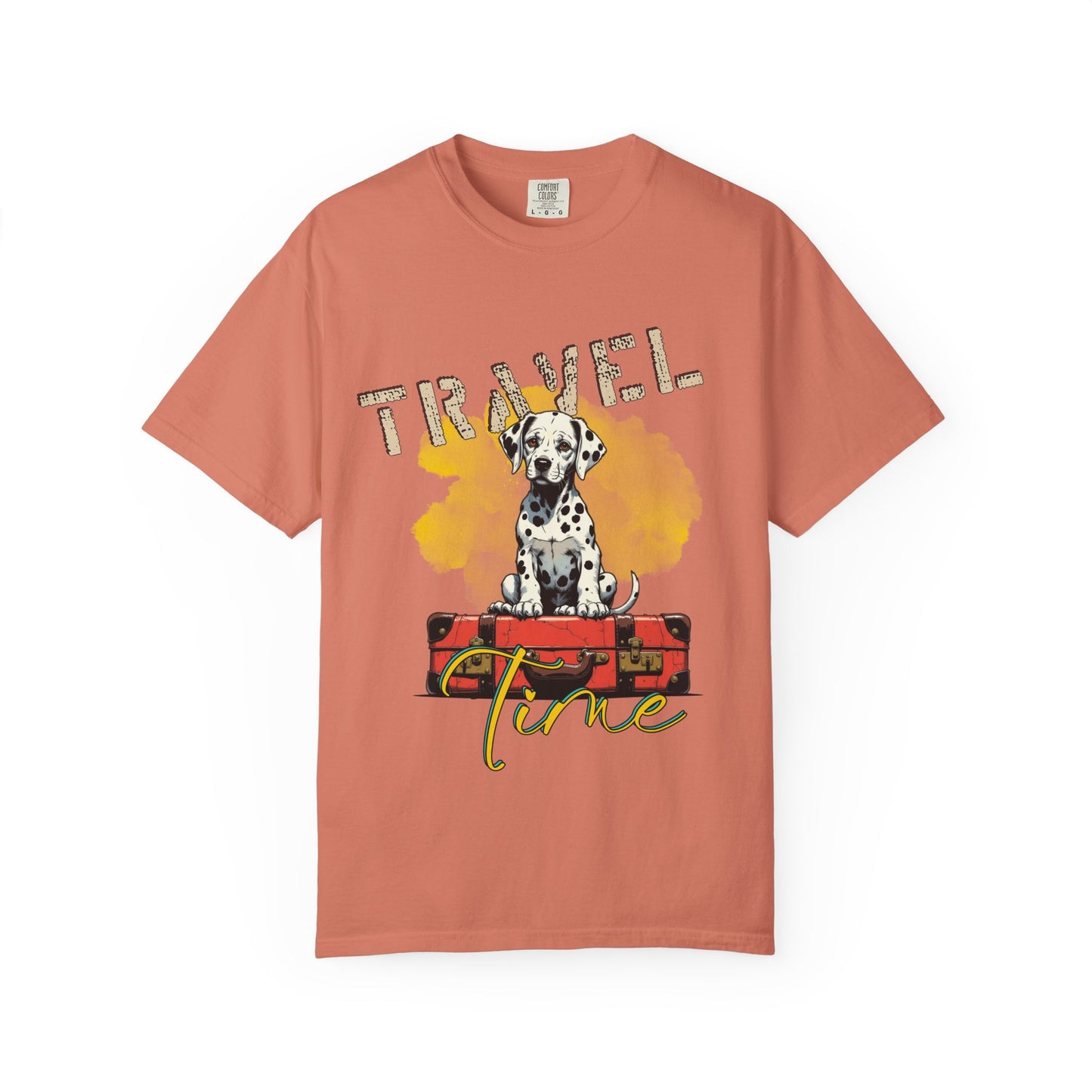 Travel Time Dog T-Shirt, Unisex Graphic Tee, Pet Lover's Gift, Vacation Shirt, Travel Enthusiast Apparel