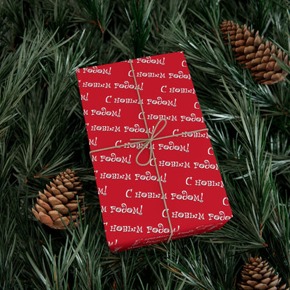 Wrapping Paper — Red Russian "С Новым Годом!" Holiday Gift Wrap
