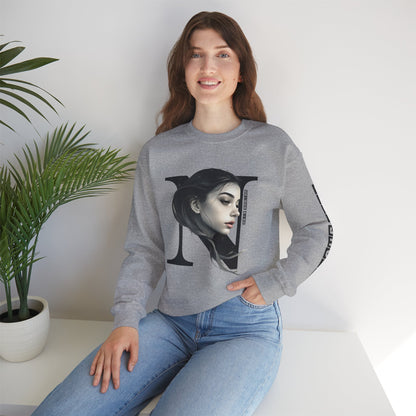 Letter N, Stylish Artistic Sweatshirt, Trendy Crewneck, Graphic Sweater, Cozy Unisex Top, Unique Gift for Art Lovers, Everyday Comfort