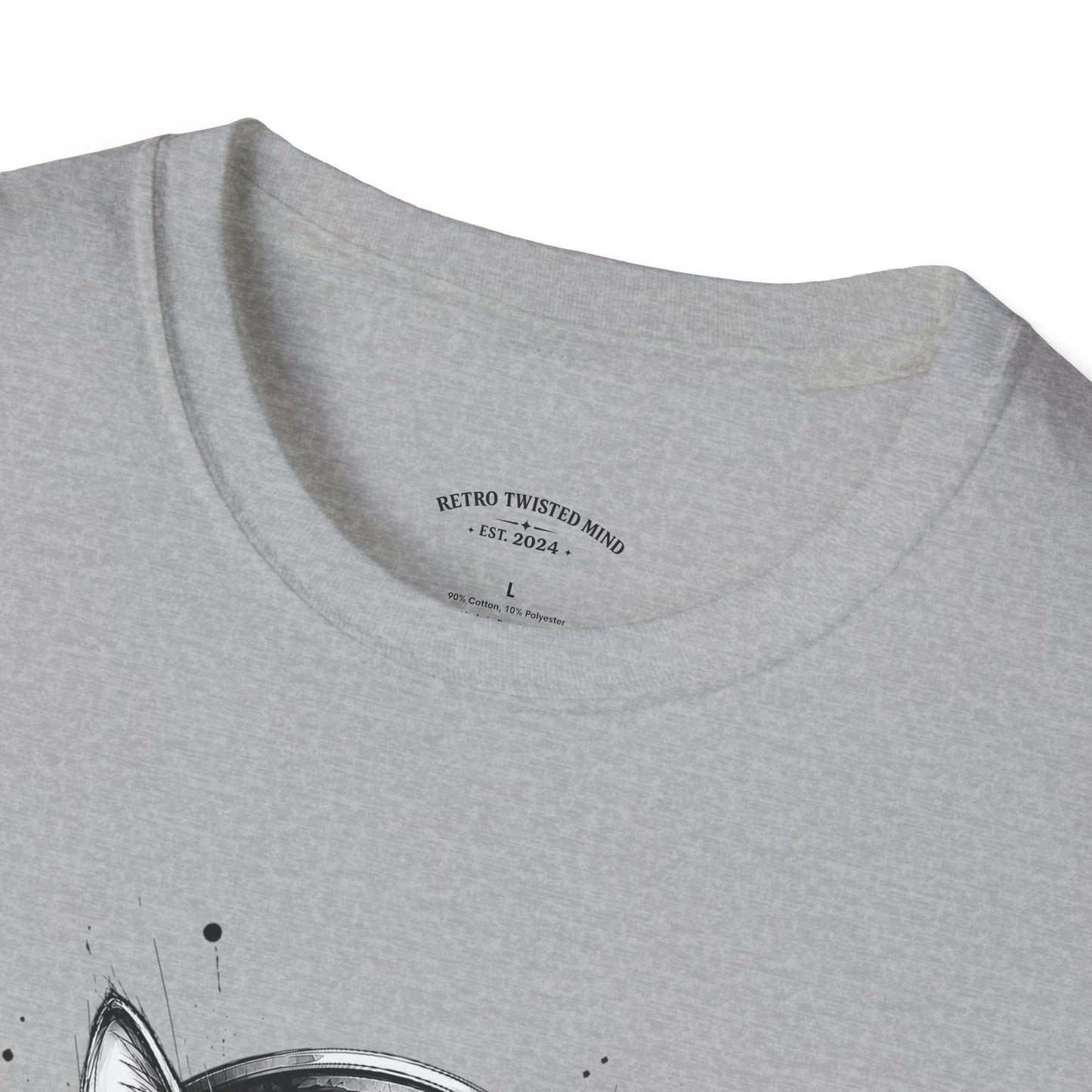 T-Shirt — Cat with Headphones "Mentally: Somewhere Else" – Cute Relaxed Graphic Tee for Cat Lovers