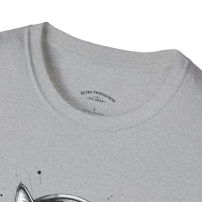 T-Shirt — Cat with Headphones "Mentally: Somewhere Else" – Cute Relaxed Graphic Tee for Cat Lovers