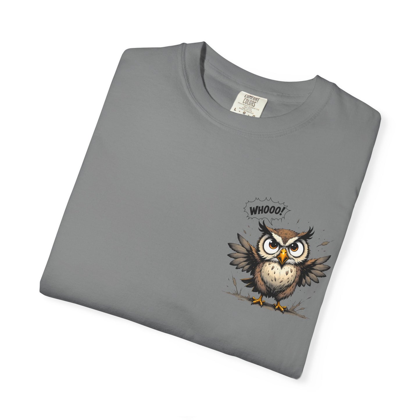 Witty Owl Graphic Tee — "Whooo?" Cute Cartoon Owl T-Shirt