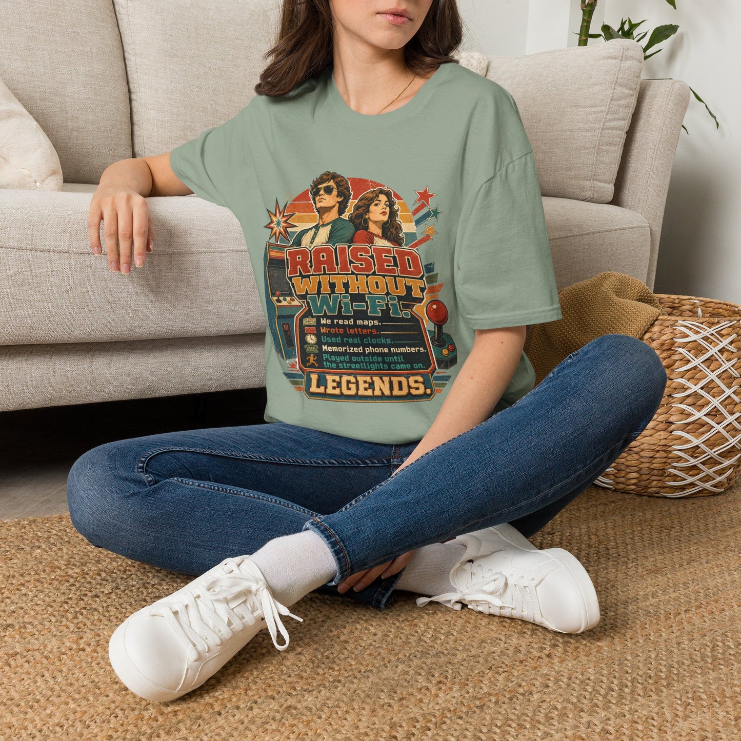 Raised Without Wi‑Fi T-Shirt — Retro 'Legends' Vintage Graphic Tee