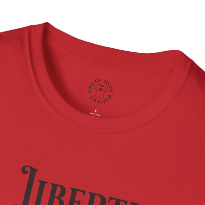 Liberty or Nothing Skull T-Shirt | Unisex Softstyle Tee for Independence Day & Patriotic Celebrations