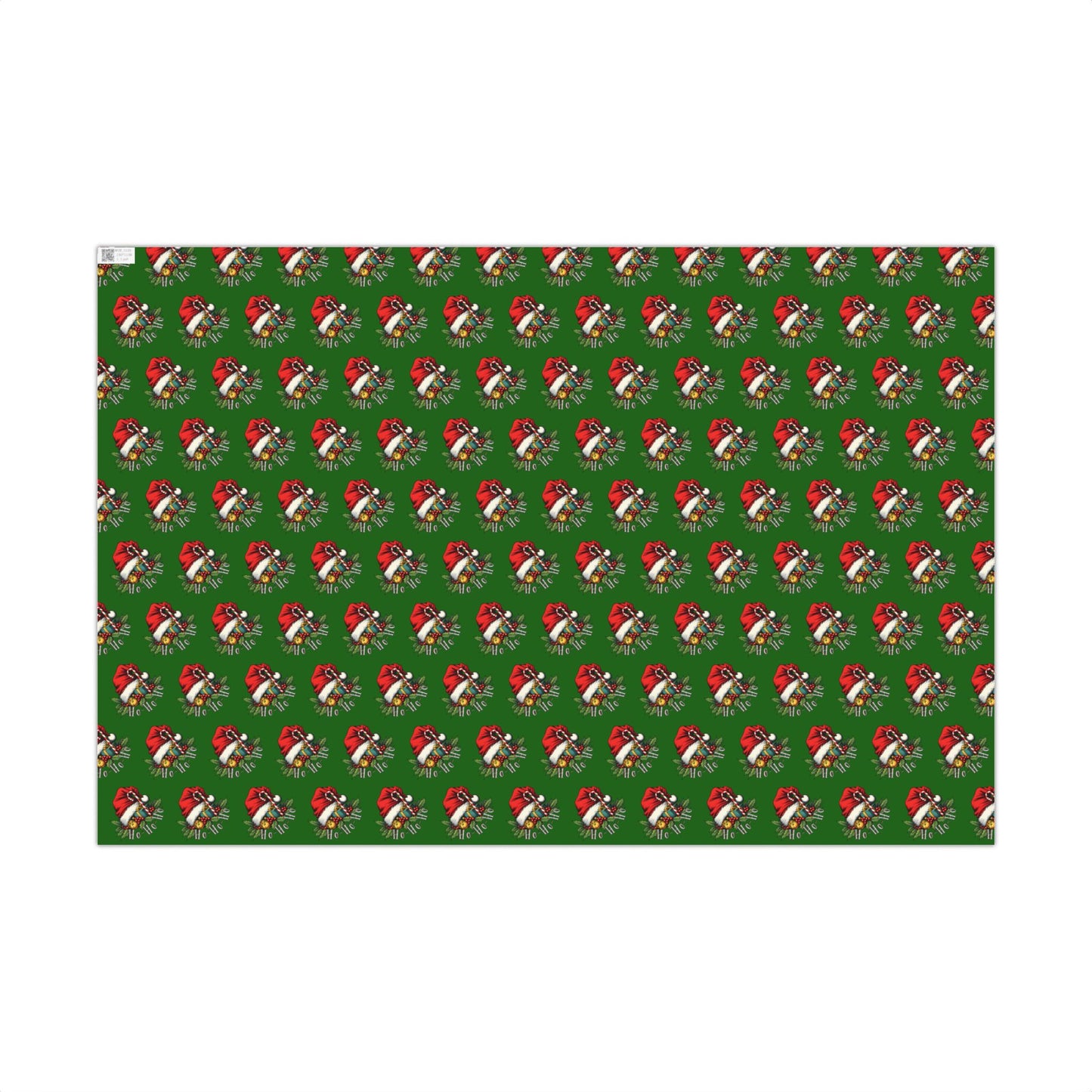 Christmas Santa Wreath Gift Wrap Paper — Festive Green Holiday Wrapping Sheets