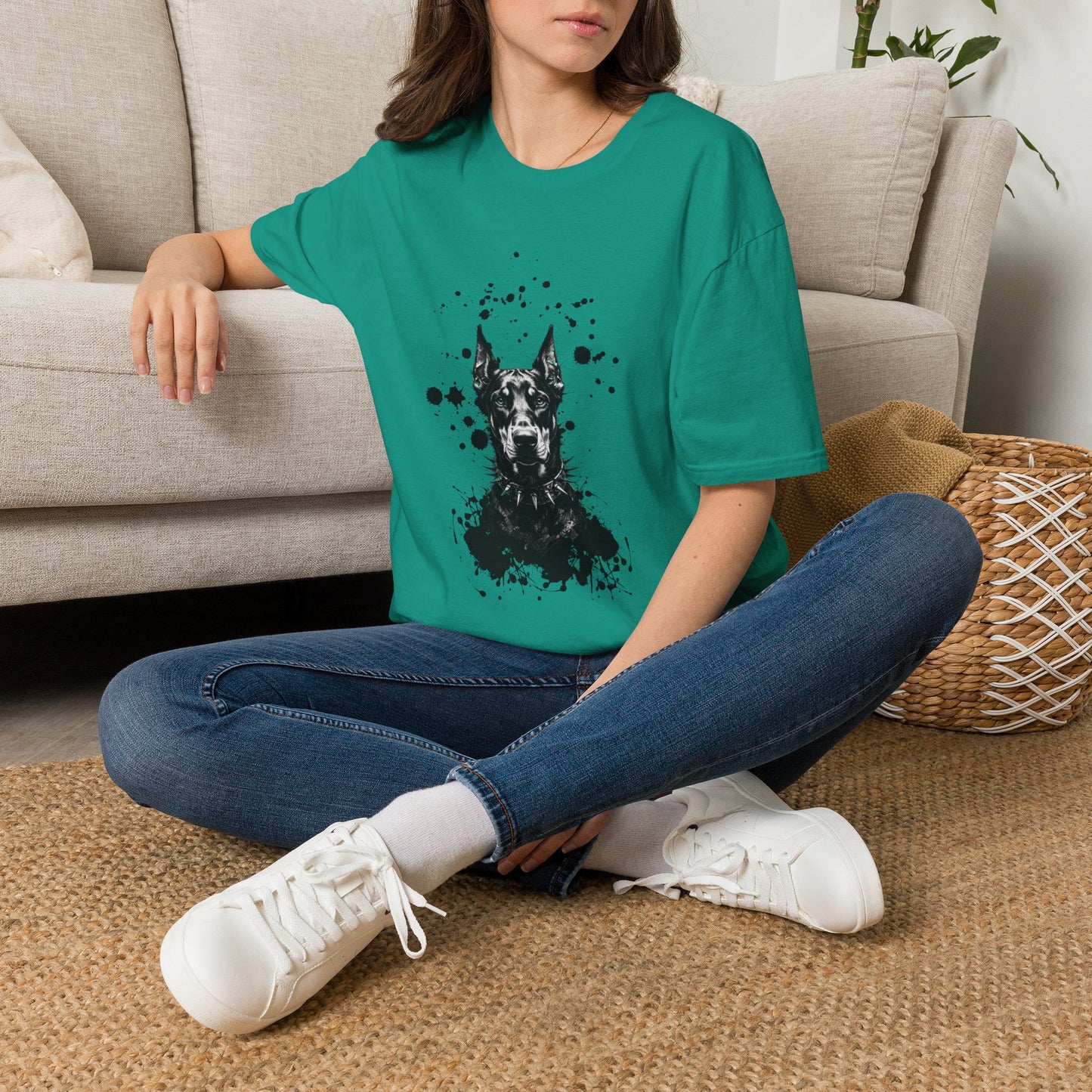 Doberman Ink Splatter T-Shirt