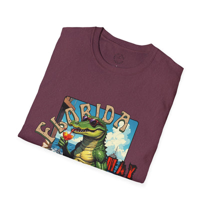Florida Alligator Unisex Softstyle T-Shirt - Retro Vibe Casual Tee,vacation ,florida,