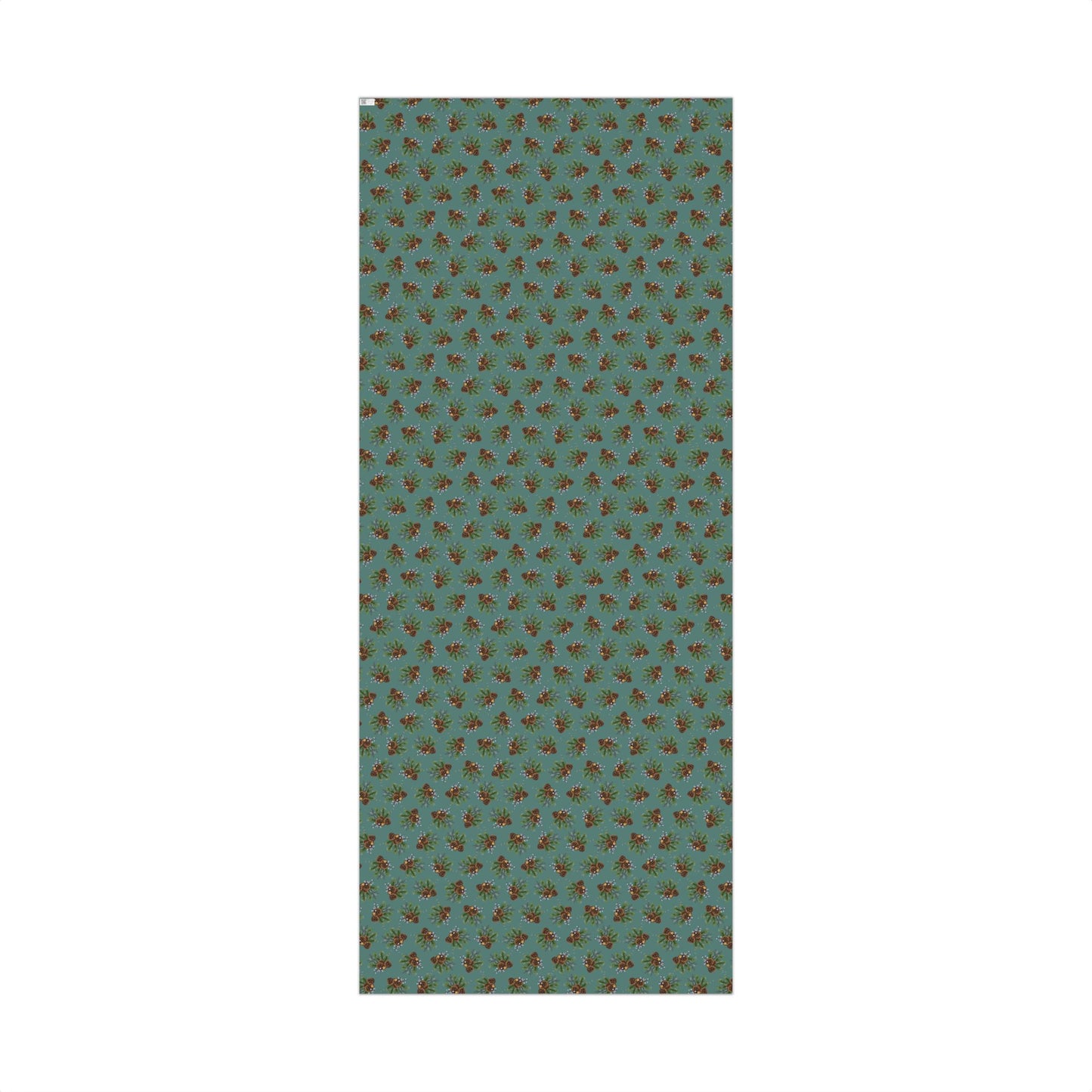 Pinecone & Evergreen Gift Wrap Paper — Holiday Floral Wrapping Sheets