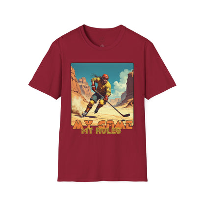 Retro Gamer Unisex Softstyle T-Shirt - 'My Game, My Rules' hockey ,sport