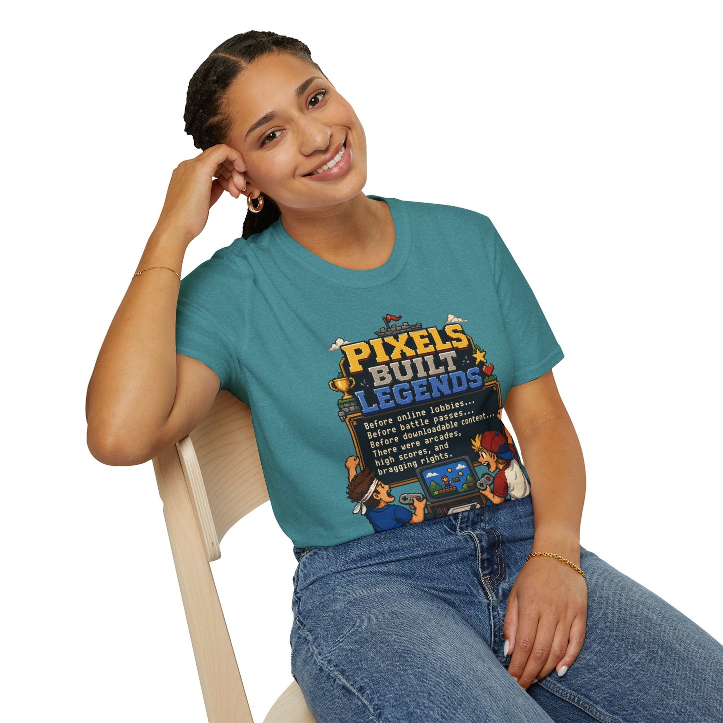 Pixels Built Legends T‑Shirt — Retro Gaming Nostalgia Tee