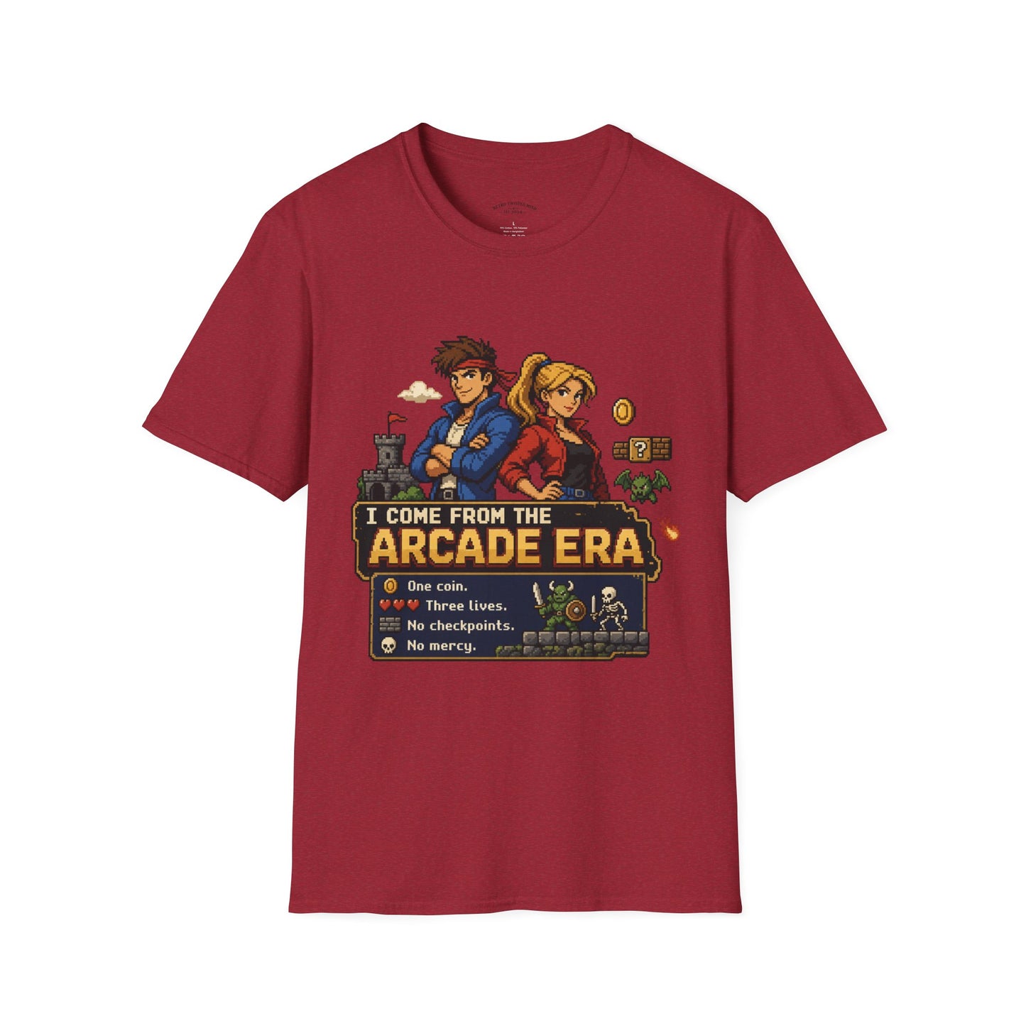 Retro Arcade Era T-Shirt — Pixel RPG Game Tribute