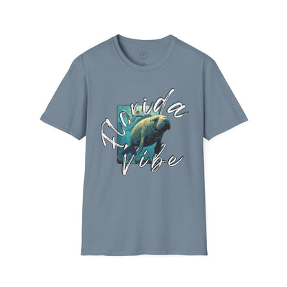 Florida Vibe Unisex Softstyle T-Shirt - Casual Beachwear Tee, manatee