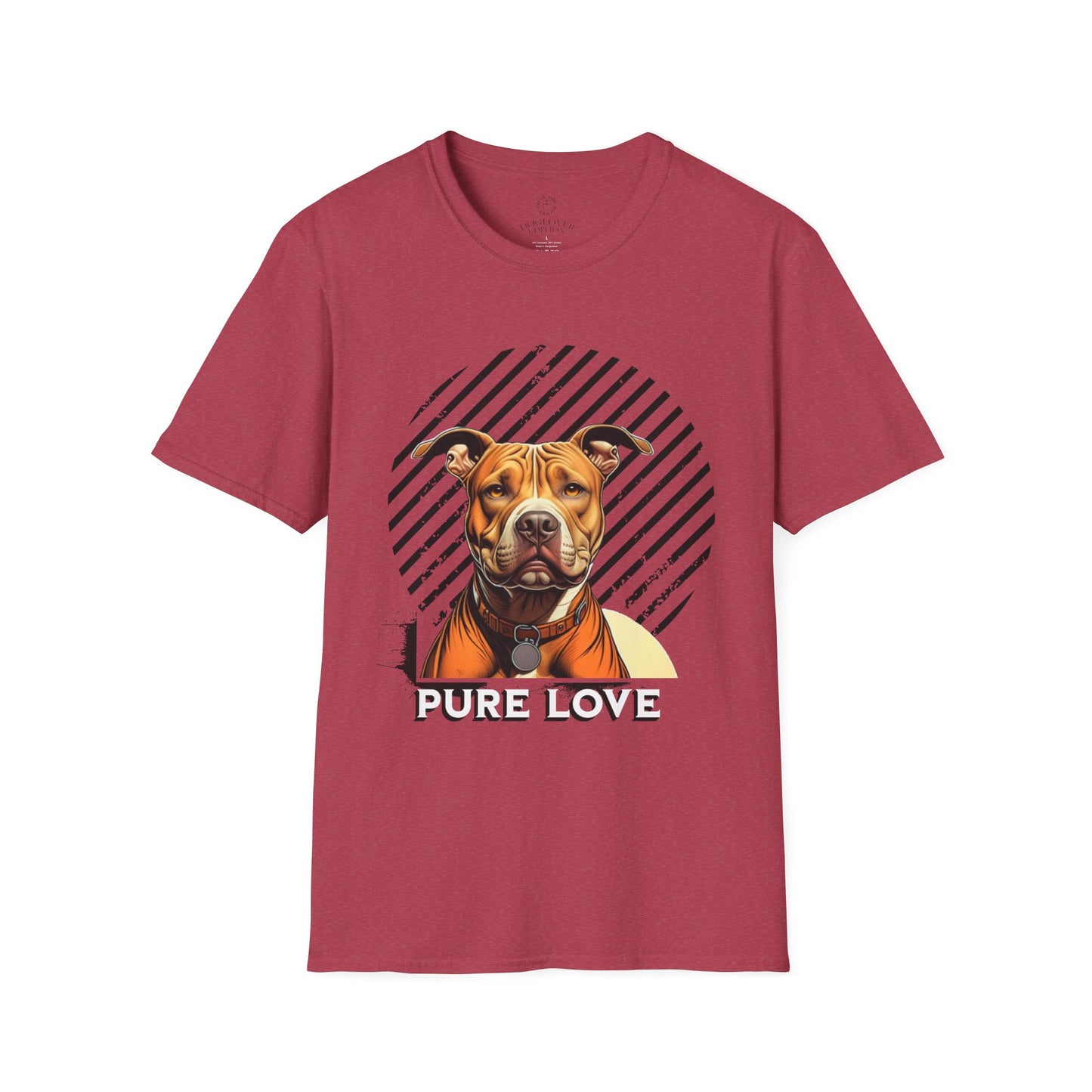 Pure Love Unisex Softstyle T-Shirt - Pitbull Design