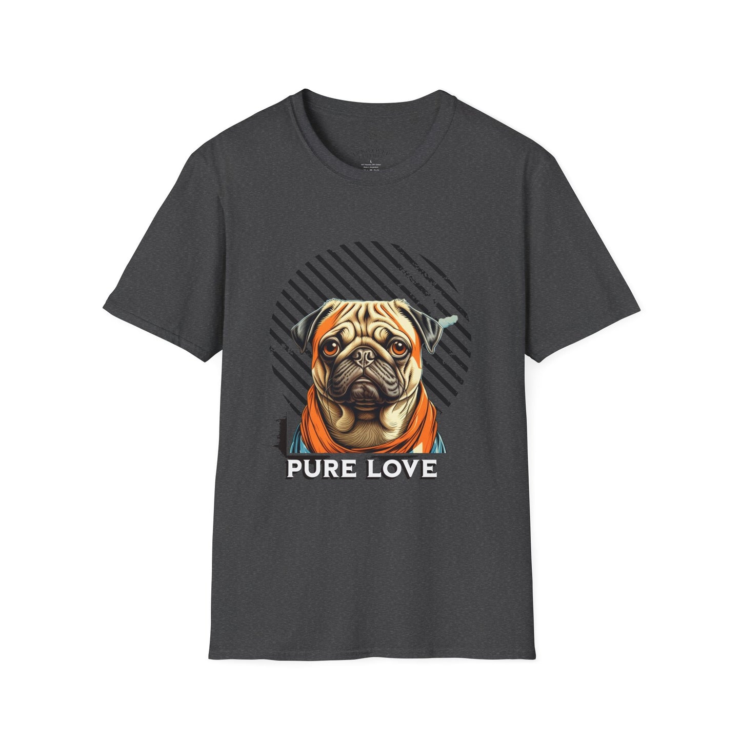 Pure Love Pug T-Shirt - Unisex Softstyle Tee