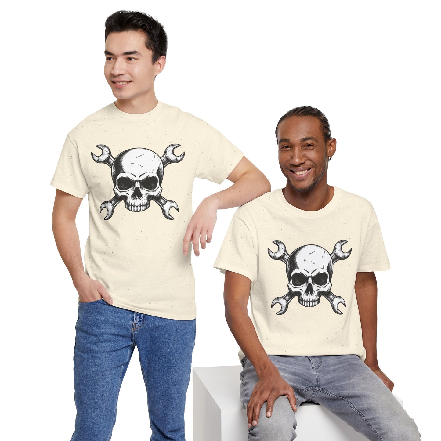 Mechanic Skull Tee — Wrench Crossbones Graphic T-Shirt