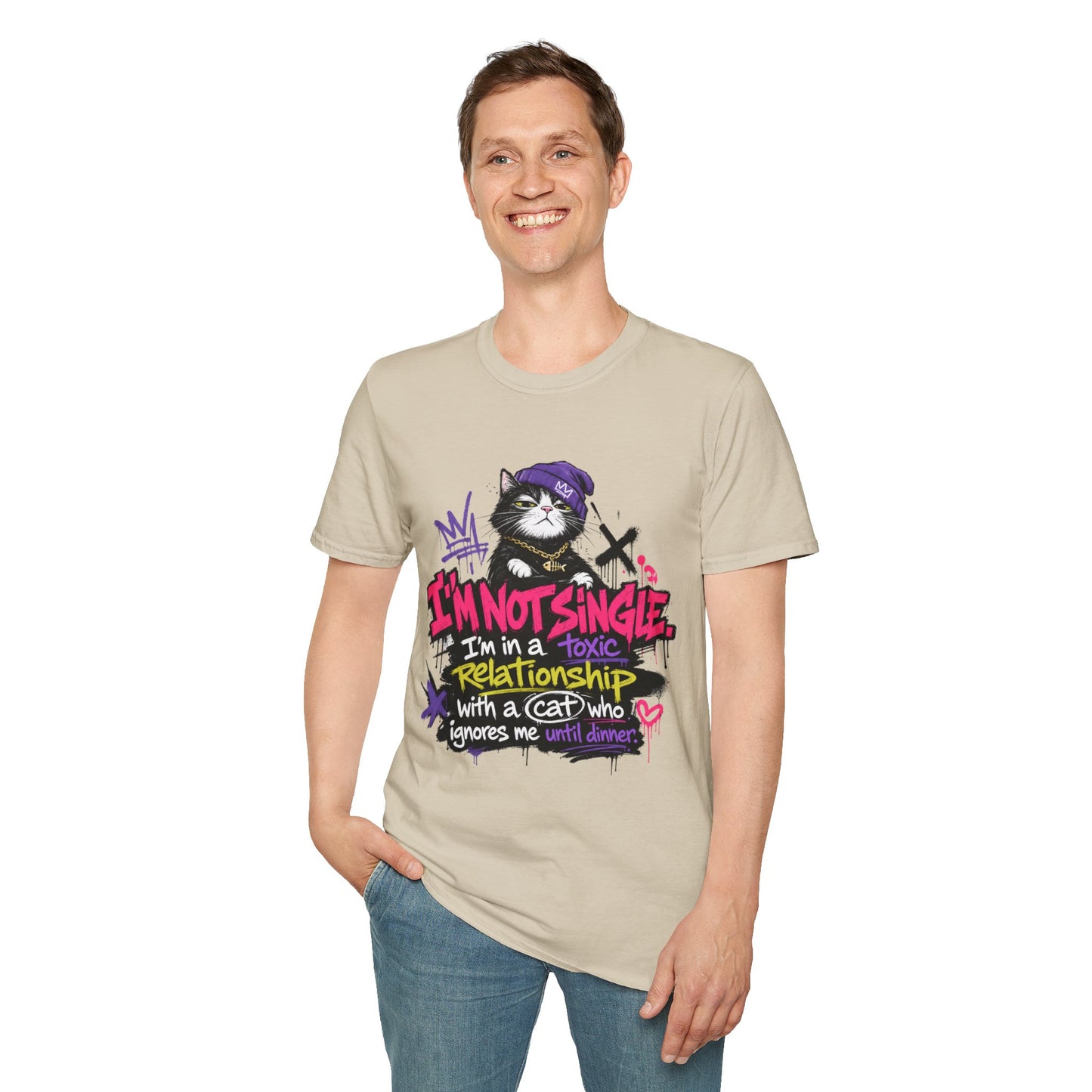 T‑Shirt — “I’m Not Single: I’m in a Toxic Relationship with a Cat” Graphic Tee