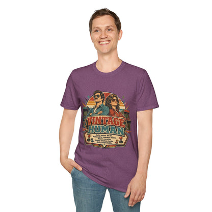 Vintage Human T-Shirt — Retro 70s Duo Graphic Tee