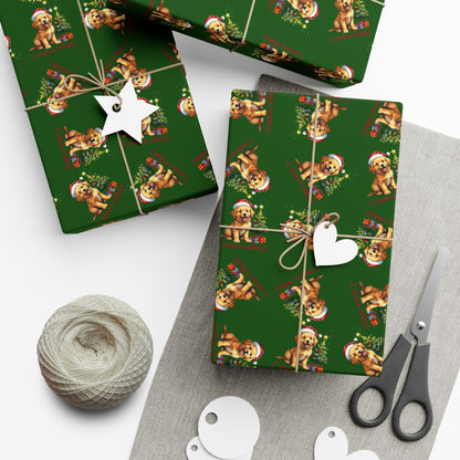 Gift Wrap Paper — Festive Gingerbread Dog Pattern (Holiday Wrapping)