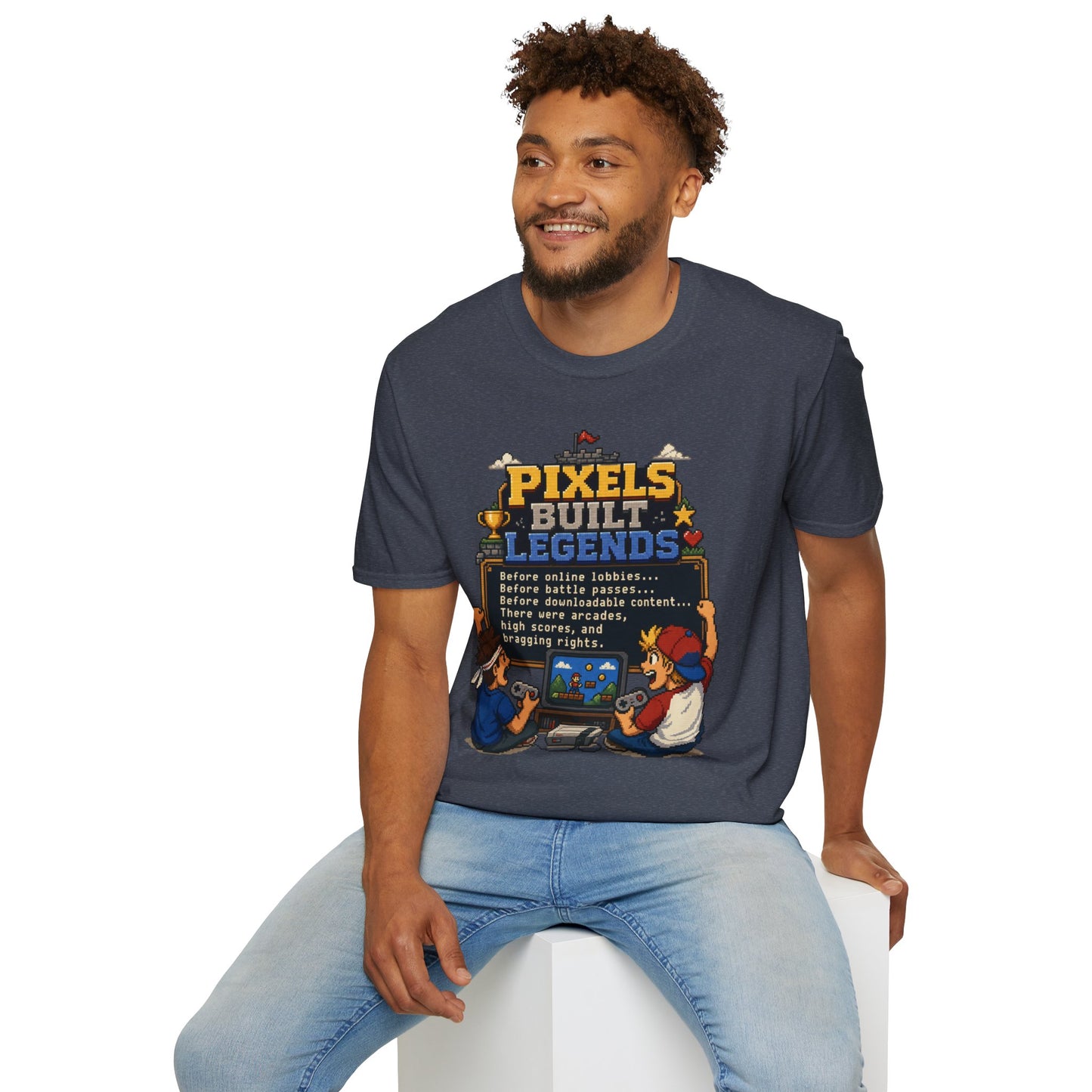 Pixels Built Legends T‑Shirt — Retro Gaming Nostalgia Tee