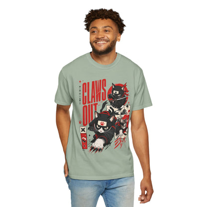 Claws Out Cat Graphic T-Shirt — Retro Ninja Kitties Tee