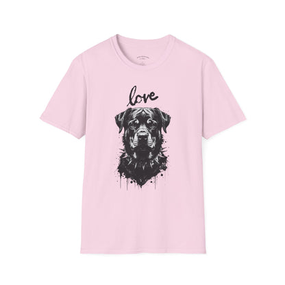 Love Rottweiler T-Shirt — Vintage Black Dog Portrait Tee for Dog Lovers