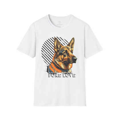 German Shepherd Pure Love Unisex Softstyle T-Shirt .dog