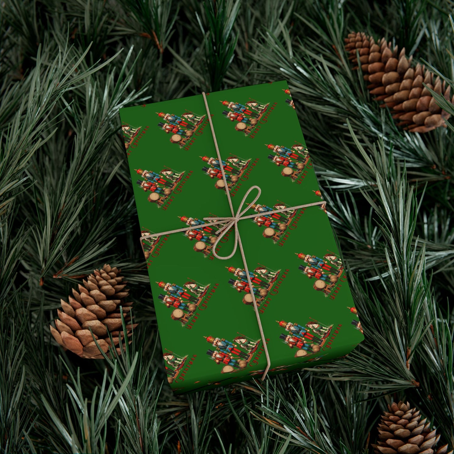 Christmas Tree Pattern Gift Wrap Paper – Festive Green Holiday Wrapping Sheets