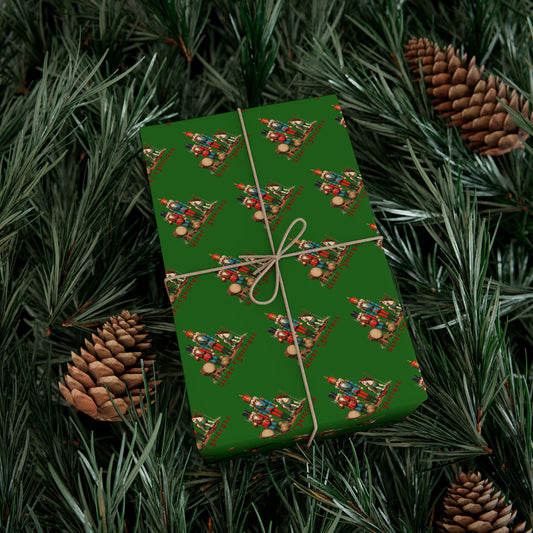 Christmas Tree Pattern Gift Wrap Paper – Festive Green Holiday Wrapping Sheets