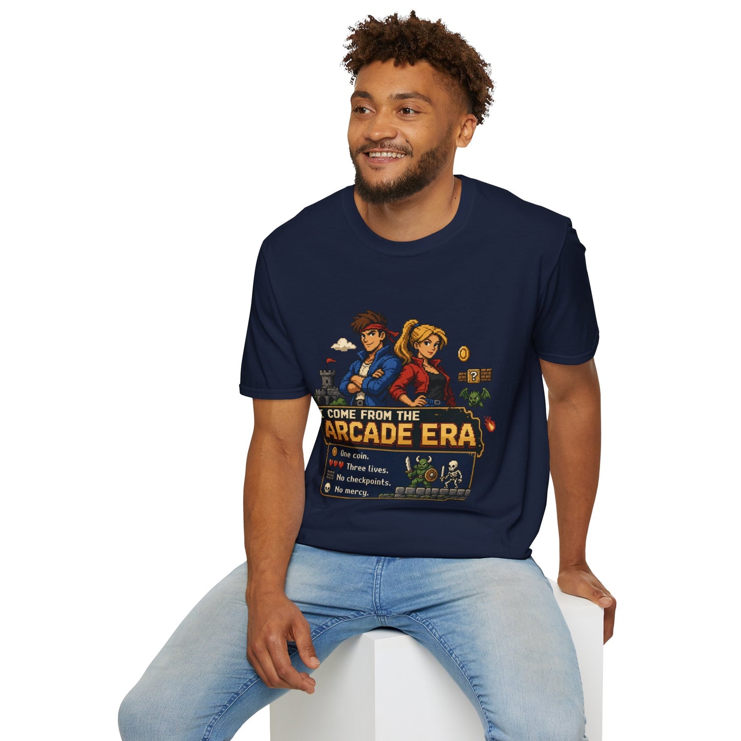 Retro Arcade Era T-Shirt — Pixel RPG Game Tribute