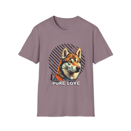 Pure Love Unisex Softstyle T-Shirt - Orange Dog Design