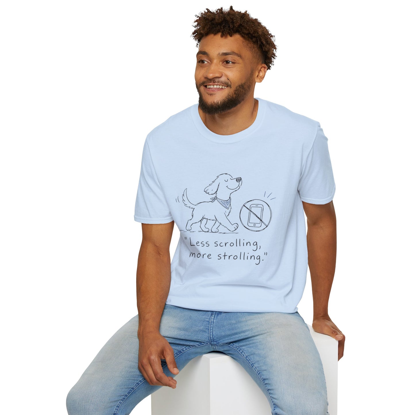 Less Scrolling, More Strolling Dog T-Shirt