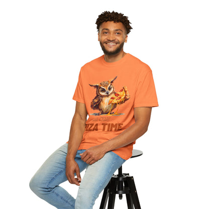 Pizza Time Owl T-Shirt — Cute Owl Eating Pizza Graphic Tee