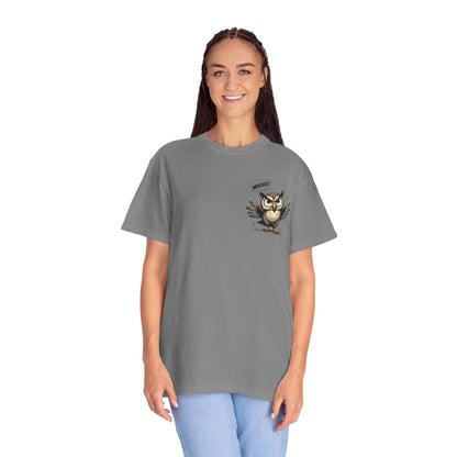 Witty Owl Graphic Tee — "Whooo?" Cute Cartoon Owl T-Shirt