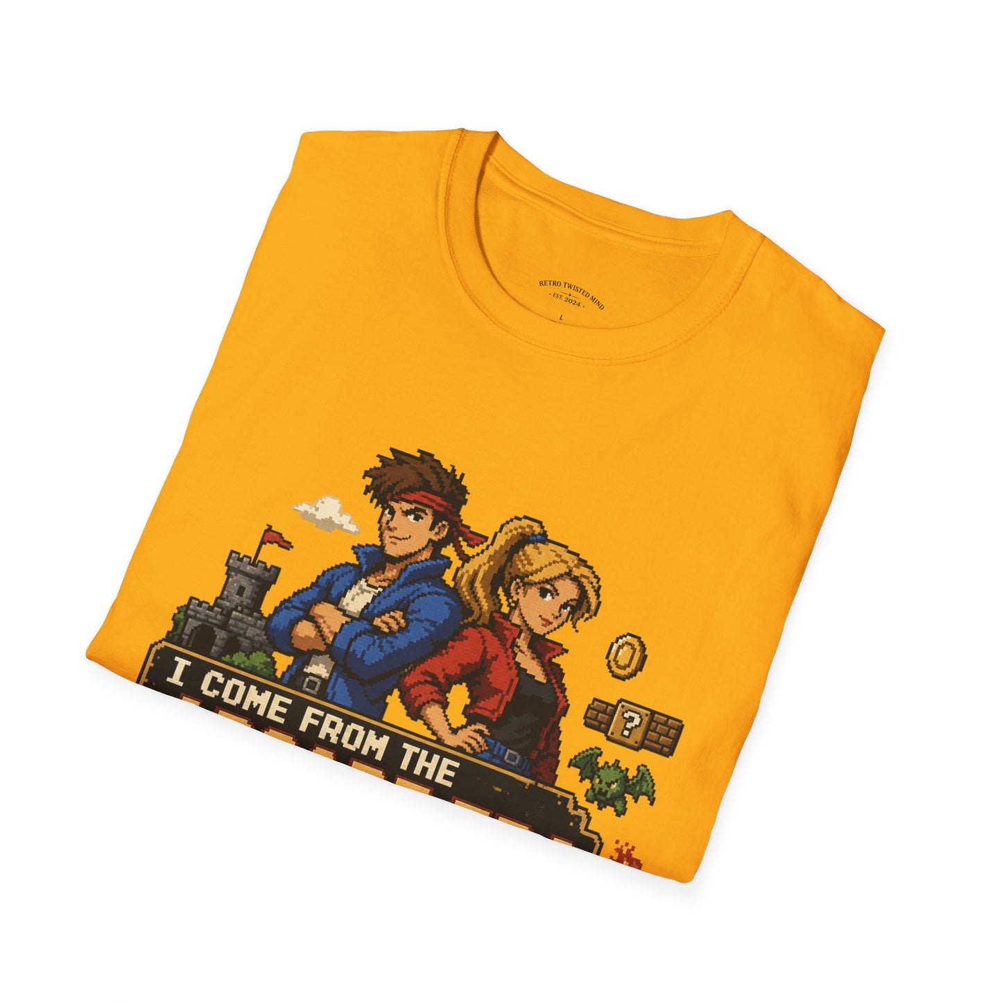 Retro Arcade Era T-Shirt — Pixel RPG Game Tribute