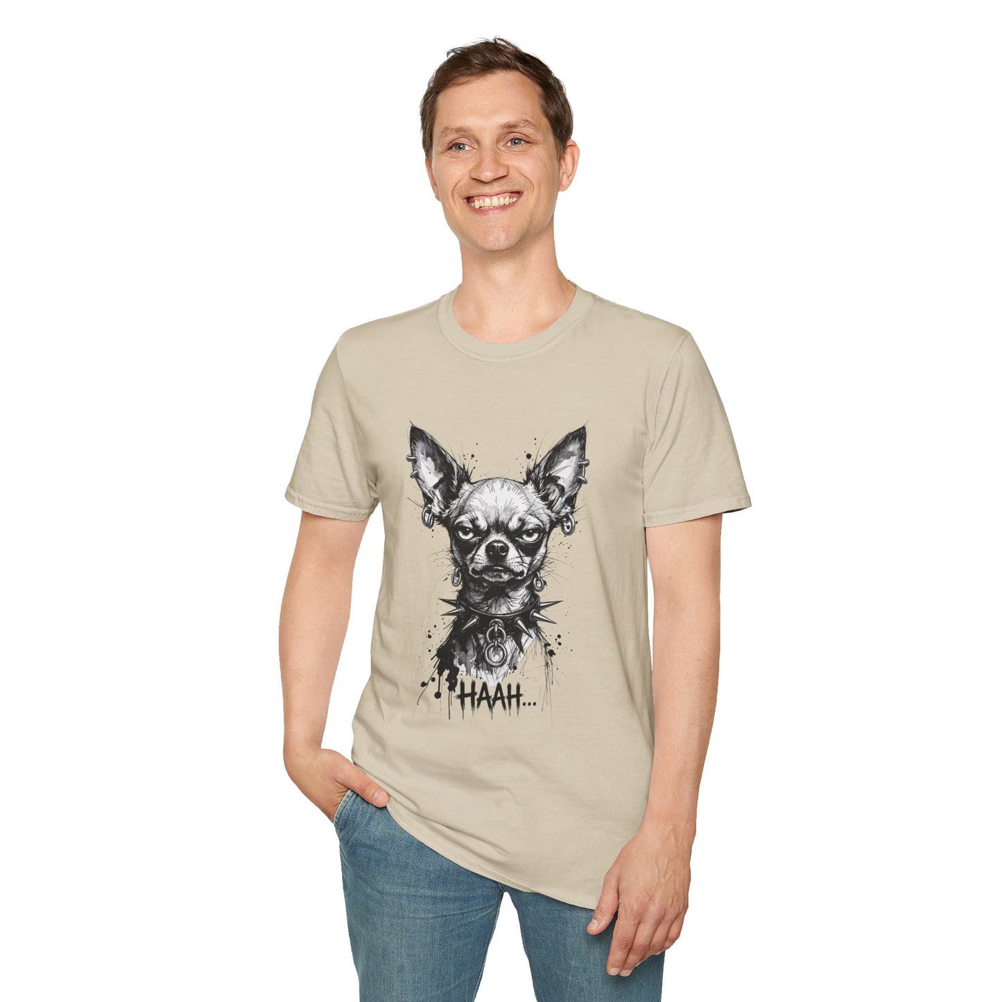 Chihuahua Portrait T‑Shirt — Expressive Black & White Dog Art Tee