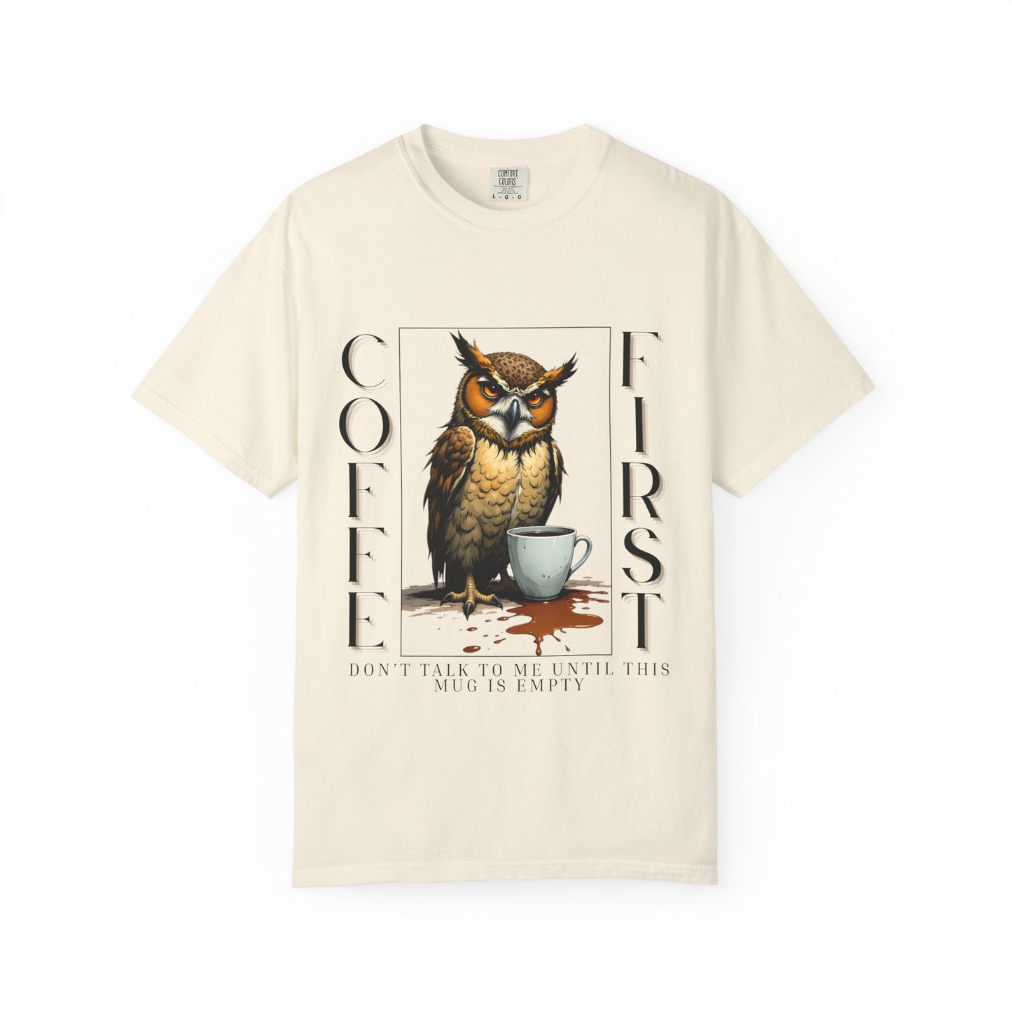Coffee First Owl Graphic T-Shirt
