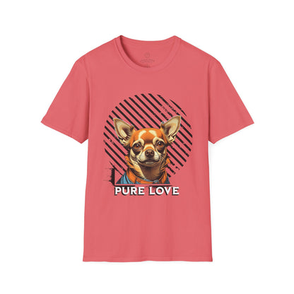 Dog Lover's Pure Love Unisex T-Shirt | Vibrant Orange Dog Design