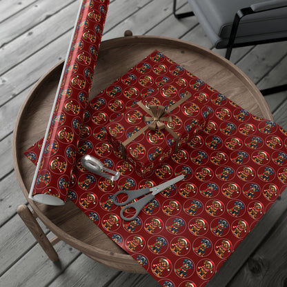 Nutcracker Pattern Gift Wrap Paper — Festive Red Holiday Wrapping for Christmas Gifts