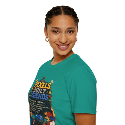 Pixels Built Legends T‑Shirt — Retro Gaming Nostalgia Tee