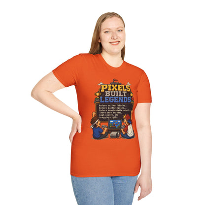 Pixels Built Legends T‑Shirt — Retro Gaming Nostalgia Tee