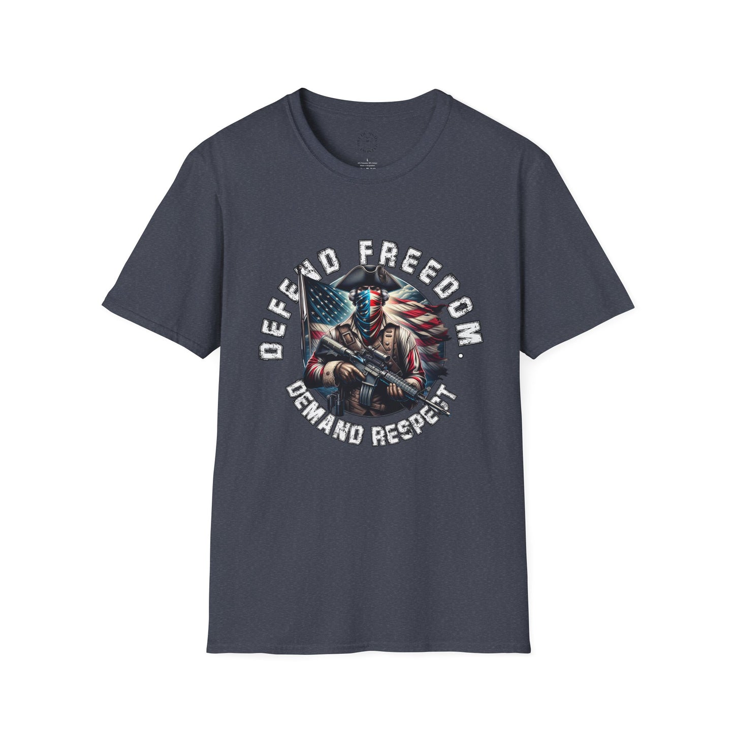 Defend Freedom Unisex Softstyle T-Shirt - Patriotic Graphic Tee