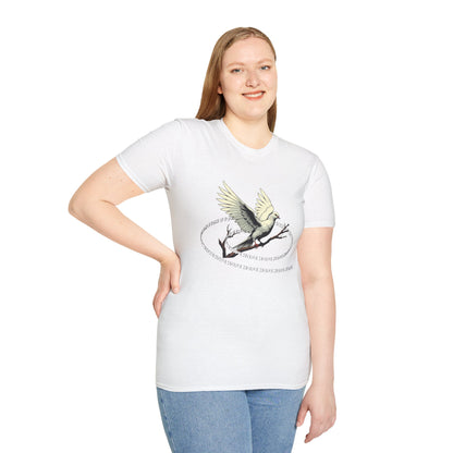 Hopeful Wings Unisex Softstyle T-Shirt - Inspirational Graphic Tee,dove,twisted