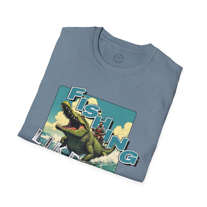 Fishing Like a Pro Unisex Softstyle T-Shirt - Perfect for Anglers & Outdoor Enthusiasts,gator