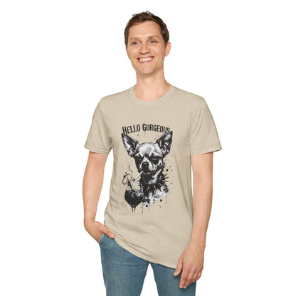 Chihuahua 'Hello Gorgeous' Tee - Cute Dog Graphic T-Shirt