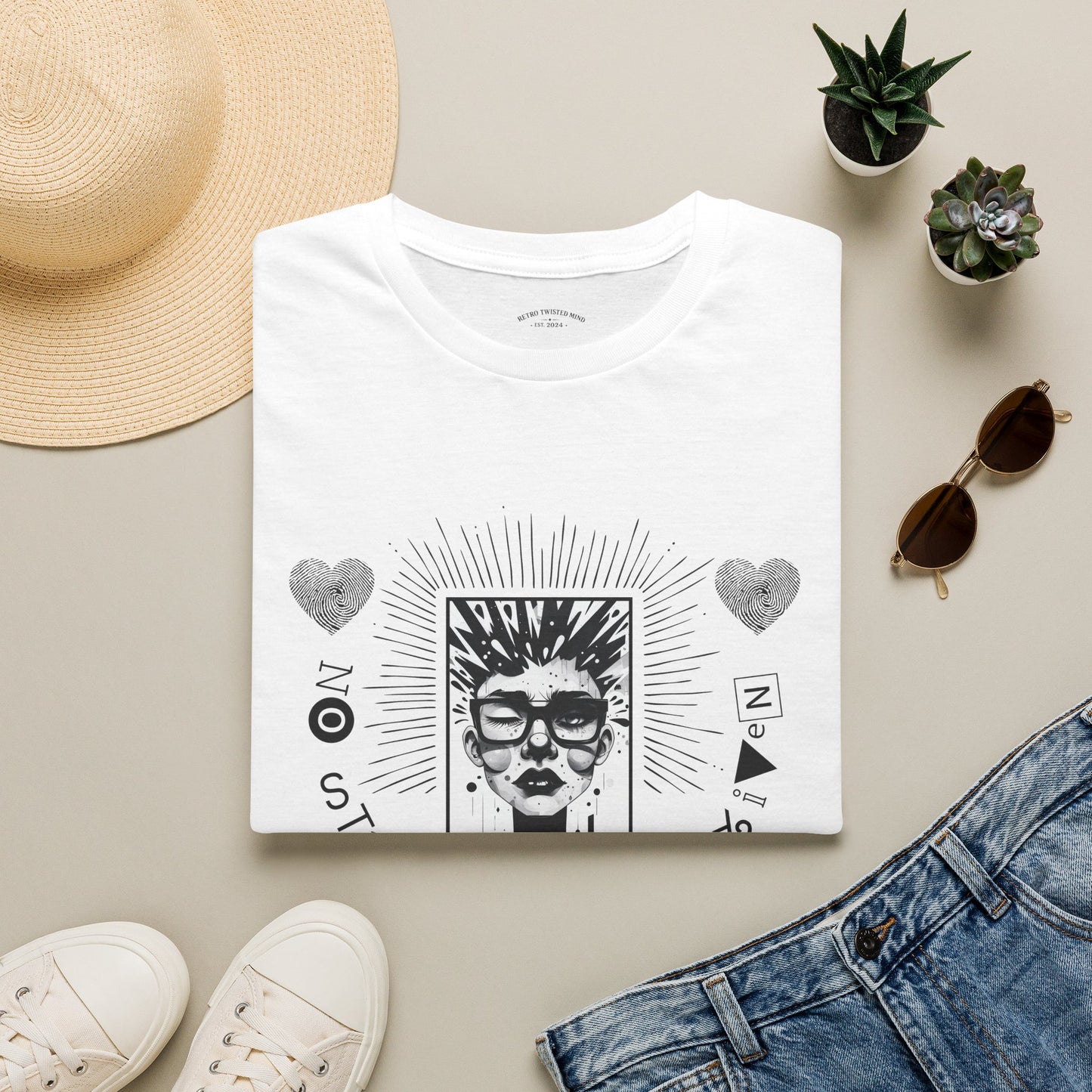Graphic Tee — 'No Style, No Rules' Retro Portrait T‑Shirt